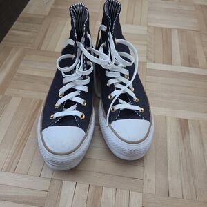 Women's Black High-Top Platform Sneakers